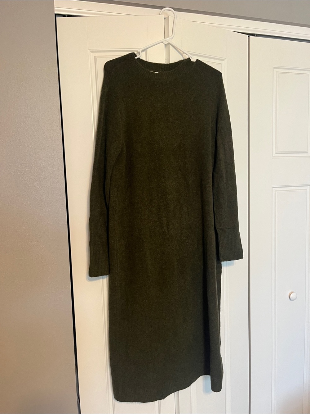 J. Crew Olive Long-Sleeve Dress
